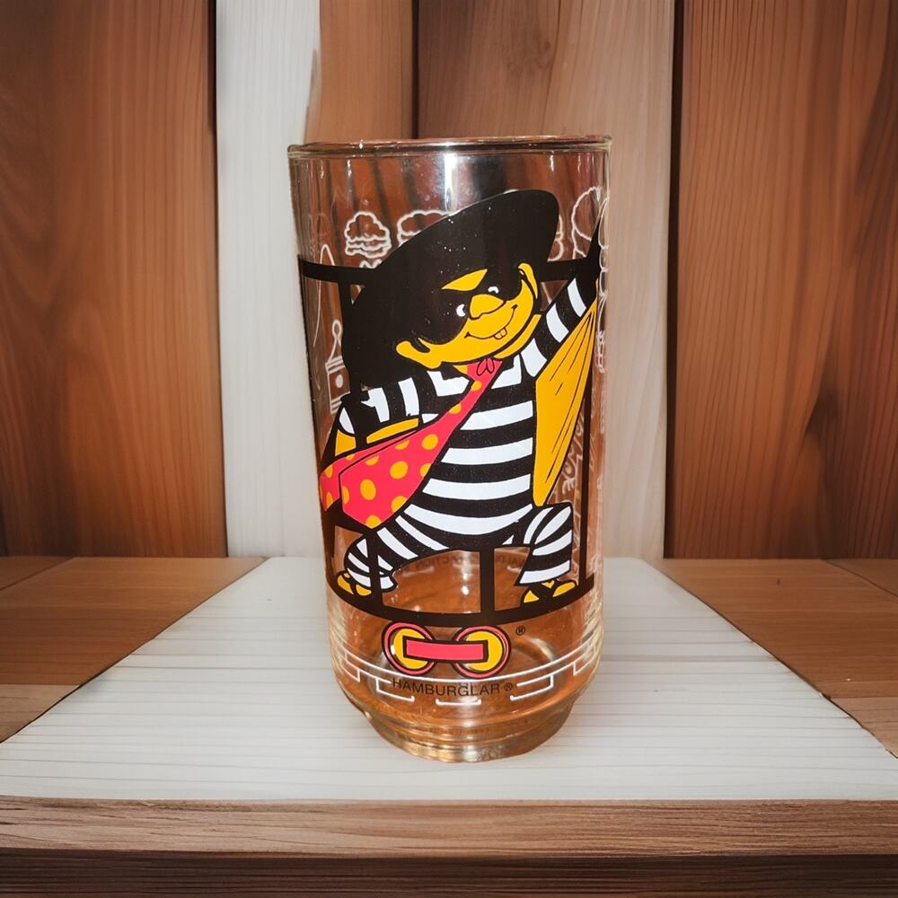 Vintage McDonald's Drinking Glass 1977 Action Collection Hamburglar